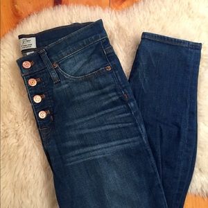JCrew 9” inch High-Rise Toothpick Jeans